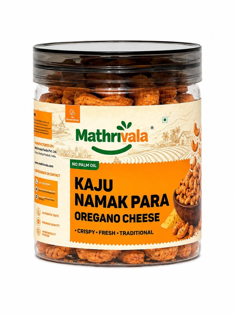Kaju Namak Para Oregano Cheese